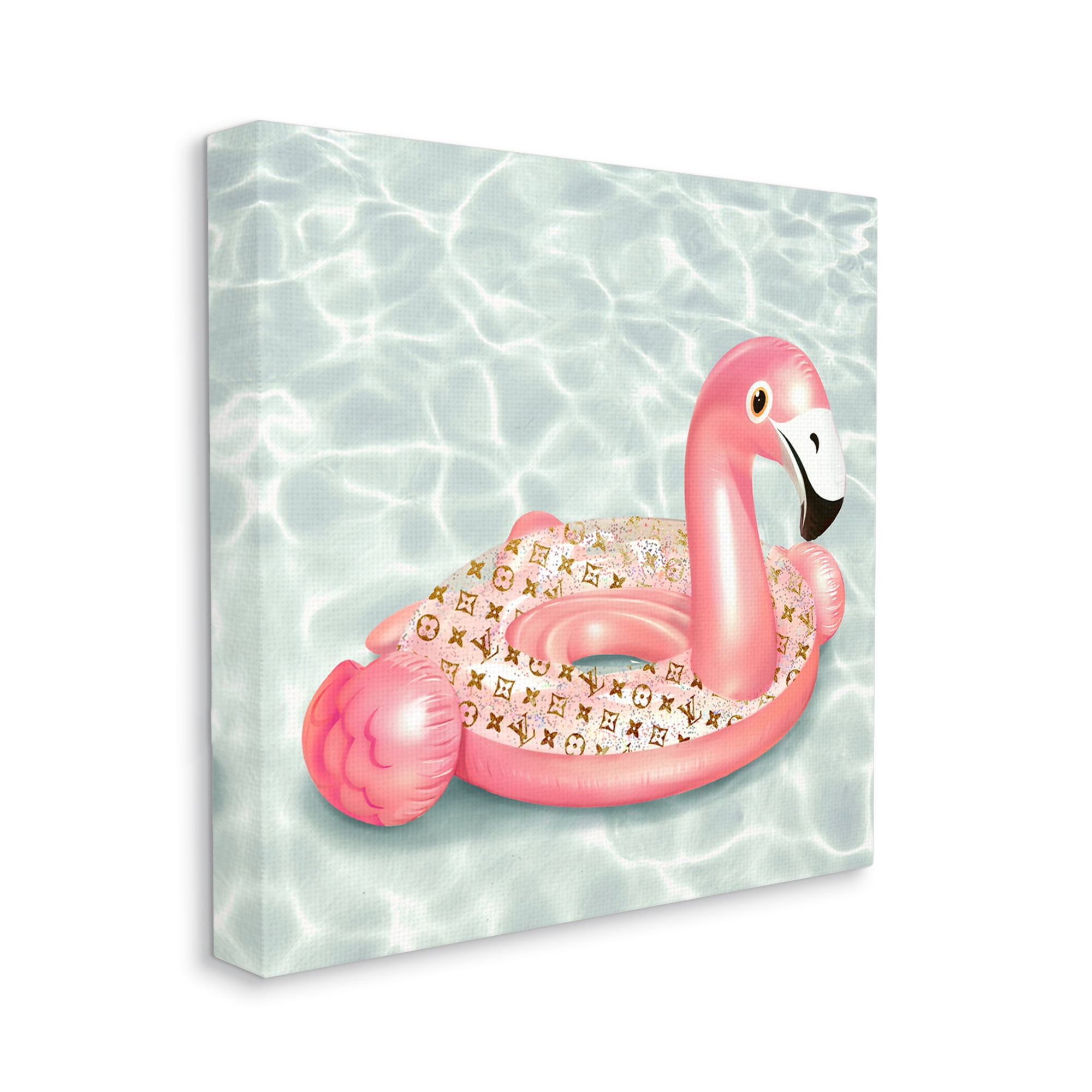 Stupell Industries Trendy Patterned Flamingo Swim Ring Glam Motif Graphic Art Gallery Wrapped Canvas Print Wall Art, Design by Ziwei Li