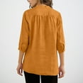 thumbnail image 7 of YanHoo Womens Blouses 3/4 Sleeve Spring Tops Loose Fit V Neck Shirts Dressy Casual Summer Cotton Linen Basic Tee Tshirt Orange,XL, 7 of 7
