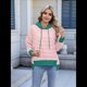 thumbnail image 4 of Sudadera de Rayas de Gran Tamaño para Mujer, Sudadera con Capucha de Bloques de Color, Jersey de Larga, Ropa Y2K Rosa y M, 4 of 10