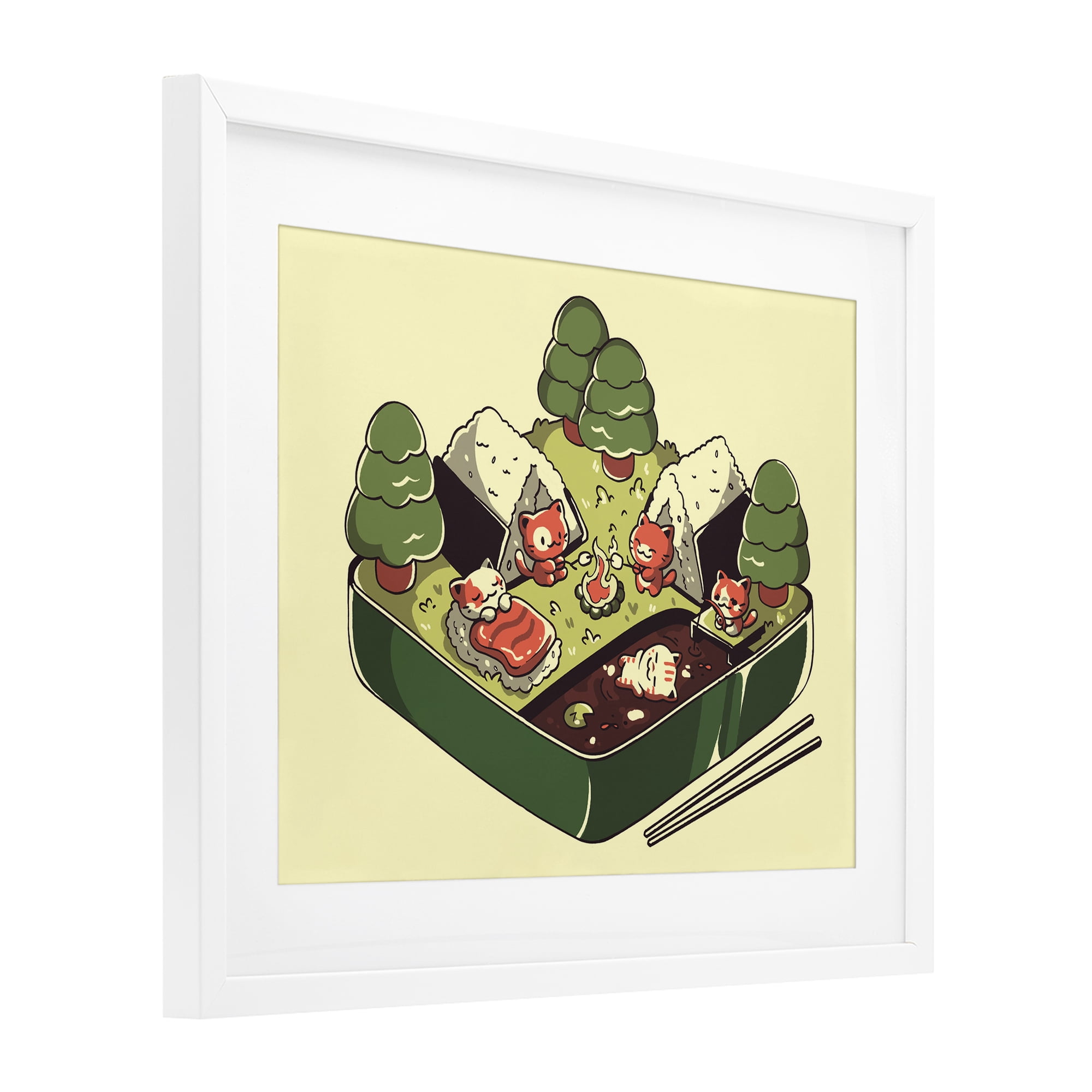 Stupell Industries Kawaii Sushi Camp Bento White Framed Print Under Glass, design by Tobe Fonseca