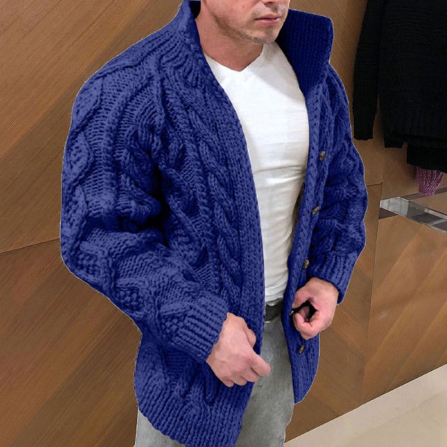 Qertyioot Cardigan Tricoté Chaud Automne et Hiver Mo pour Homme