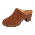 thumbnail image 5 of Rokment Womens Platform Chunky Block High Heels Clogs & Mules Dressy Sandals for Ladies 2026 Summer Fashion Casual Leather Closed Toe Dress Slip on Slides E Size 9, 5 of 6
