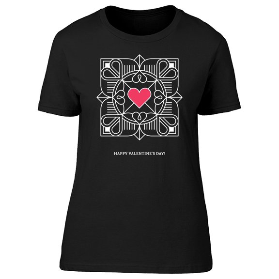 Heart In Linear White Frame  Tee Women's -Image by Shutterstock