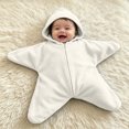thumbnail image 2 of Cute Baby Starfish Onesie, Soft Fleece Newborn Jumpsuit, Thick Warm Infant Footie Romper and Sleeping Sack (White,Size:6M), 2 of 9