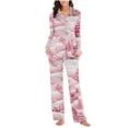 thumbnail image 5 of FDGIU Festive Christmas Pajama Set, Women's Printed Long Sleeve Pjs, Cozy Holiday Loungewear, 5 of 6