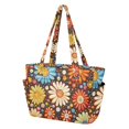thumbnail image 2 of FORMRS Tote Bag for Women Quilted Large Capacity Travel Work Carry On Shoulder Handbag, Blooming Flowers, 2 of 7