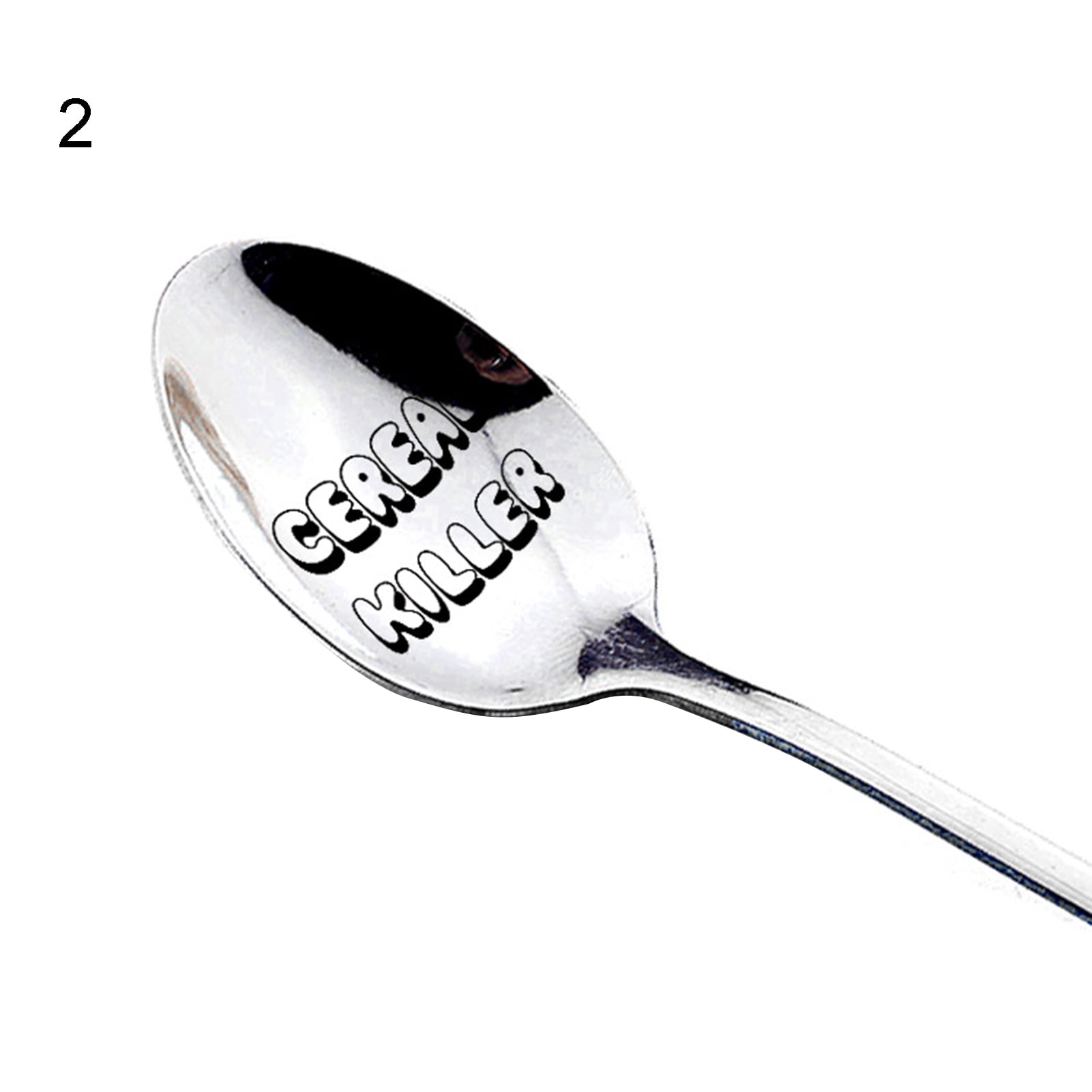 Cute Cereal Lovers Gifts for Dad Father Men Mom Best Friends Sisters Stainless Steel Spoon Engraved Spoon Cereal Killer Halloween Party Decorations 