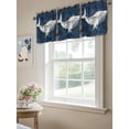thumbnail image 6 of Ocean Whale Blue Curtain Valances for Windows, Summer Sea Vintage Wooden Grain Kitchen Valance Window Treatment, Light Filtering Block Curtains for Bathroom/Bedroom/Living Room 42'' x 18'', 6 of 9