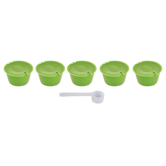 Pack 50ml Reusable Coffee Capsules with Spoon for DOLCE GUSTO Coffee Machine (Grass Green)