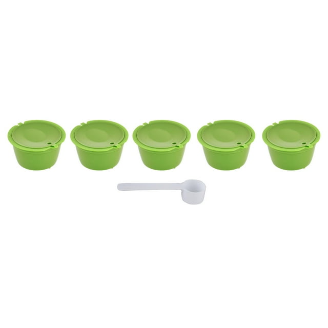 Pack 50ml Reusable Coffee Capsules with Spoon for DOLCE GUSTO Coffee Machine (Grass Green)