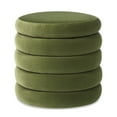 thumbnail image 4 of Ottomans With Storage Fuji 19" Oversized Round Storage Ottoman(Not Include Sofa), Olive Green Performance Velvet,Large Ottomans, 4 of 6