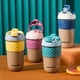 thumbnail image 3 of 7#MF Vaso para Beber de Gran Capacidad, Pajita, Lindo Estudiante, portátil, Conveniente, Vaso de plástico, Rosa 1#qa, M JM, 3 of 4