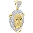 thumbnail image 2 of 10K Yellow Gold Real Round Diamond Lion Head Pendant 1.85" Pave Charm 0.98 CT., 2 of 6