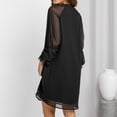thumbnail image 4 of Vestido de manga larga, vestido con cuello anudado para mujer, vestido con cuello anudado para mujer, vestido holgado de línea A, elegante y moderno, 4 of 6
