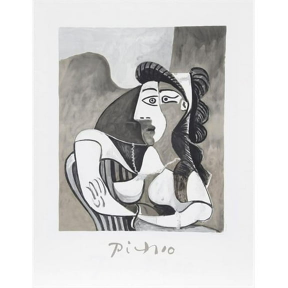 Pablo Picasso 22597 Femme Accoudee au Fauteuil- Lithograph on Paper 29 In. x 22 In. - Black- White
