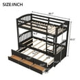 thumbnail image 6 of Twin over Twin Wood Bunk Bed with Trundle and Drawers, Espresso, 6 of 13