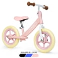 thumbnail image 1 of Gymax 12'' Balance Bike Kids No-Pedal Learn To Ride Pre Bike w/ Adjustable Seat Pink, 1 of 10