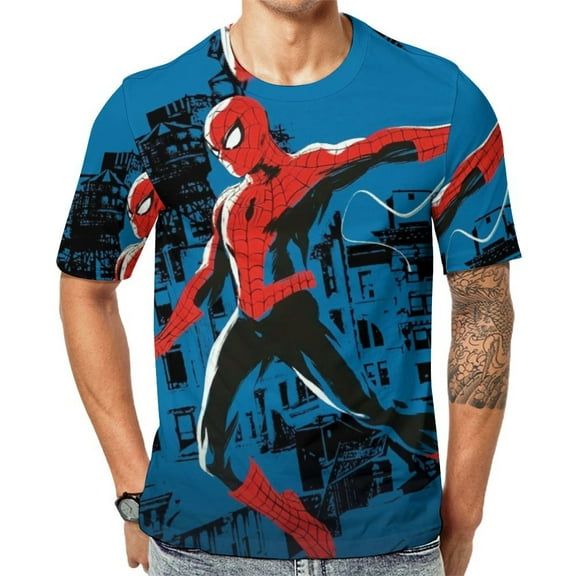 Spiderman Printed Short Sleeve T-Shirts Casual Graphics Tees Fashion Novelty Shirts for Men Women S