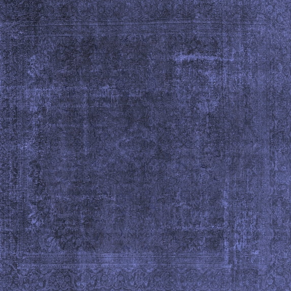 Ahgly Company Indoor Square Abstract Blue Modern Area Rugs, 8' Square