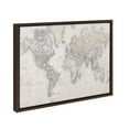 thumbnail image 2 of Kate and Laurel Sylvie Vintage World Map Framed Canvas Wall Art by The Creative Bunch Studio, 18x24 Brown, Decorative Map Art for Wall, 2 of 6
