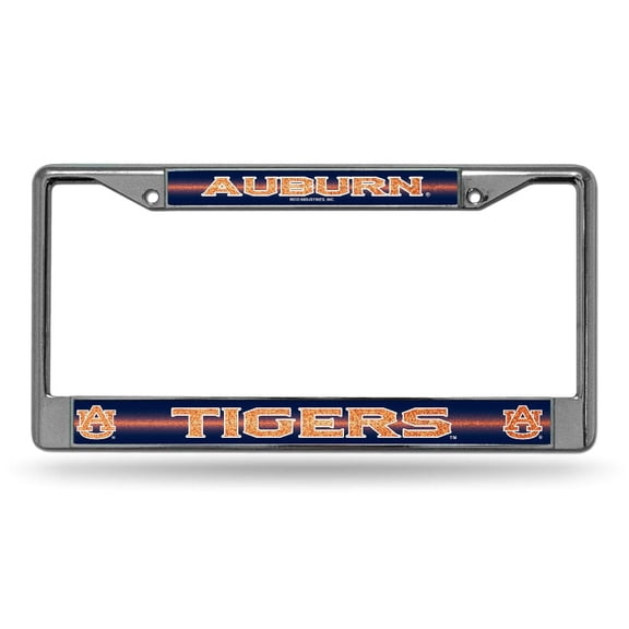 Auburn-Tiger's Standard Size Chrome License Plate Frame - It Sparkles! - Let's Go!