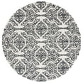 thumbnail image 3 of SAFAVIEH Blossom Asher Geometric Wool Area Rug, Ivory/Black, 6' x 6' Round, 3 of 10