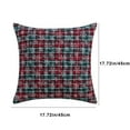 thumbnail image 3 of Christmas Decorative Pillow Cover, Snowflake Buffalo Plaid Pattern Pillow case, Classic Red Green Blue Sofa Cushion Case Christmas New Year Couch Bed Decor, 3 of 6