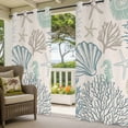 thumbnail image 3 of Coastal Ocean Outdoor Curtains for Patio Waterproof,Windproof Privacy Curtains with Weighted Bottom,Vintage Coral Starfish Shell Seahorse Outside Drapes for Picnic Garage Yard Cabana 54"x84" 1 Panel, 3 of 8
