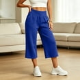 thumbnail image 6 of LumiAtelier Womens Stretch Fleece Cropped Pants Elastic Drawstring Waist Loose Casual Pants With Side Pockets, 6 of 9
