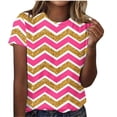 thumbnail image 2 of Fiudx Ropa de Mujer Camiseta Informal de Manga Corta con Cuello Redondo y Estampado a La Moda para Mujer, 2 of 4