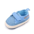 thumbnail image 7 of Penkiiy Baby Boys Girls Pu Leather Hard Bottom Walking Sneakers Toddler Rubber Sole First Walkers Infant Cartoon Slippers Crib Shoes Blue for 6-8 Months, 7 of 7