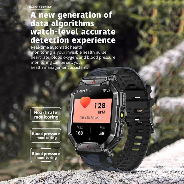 Rainbuvvy KR82 SmartWatch 2.1 inch AMOLED , Flashlight, Outdoor