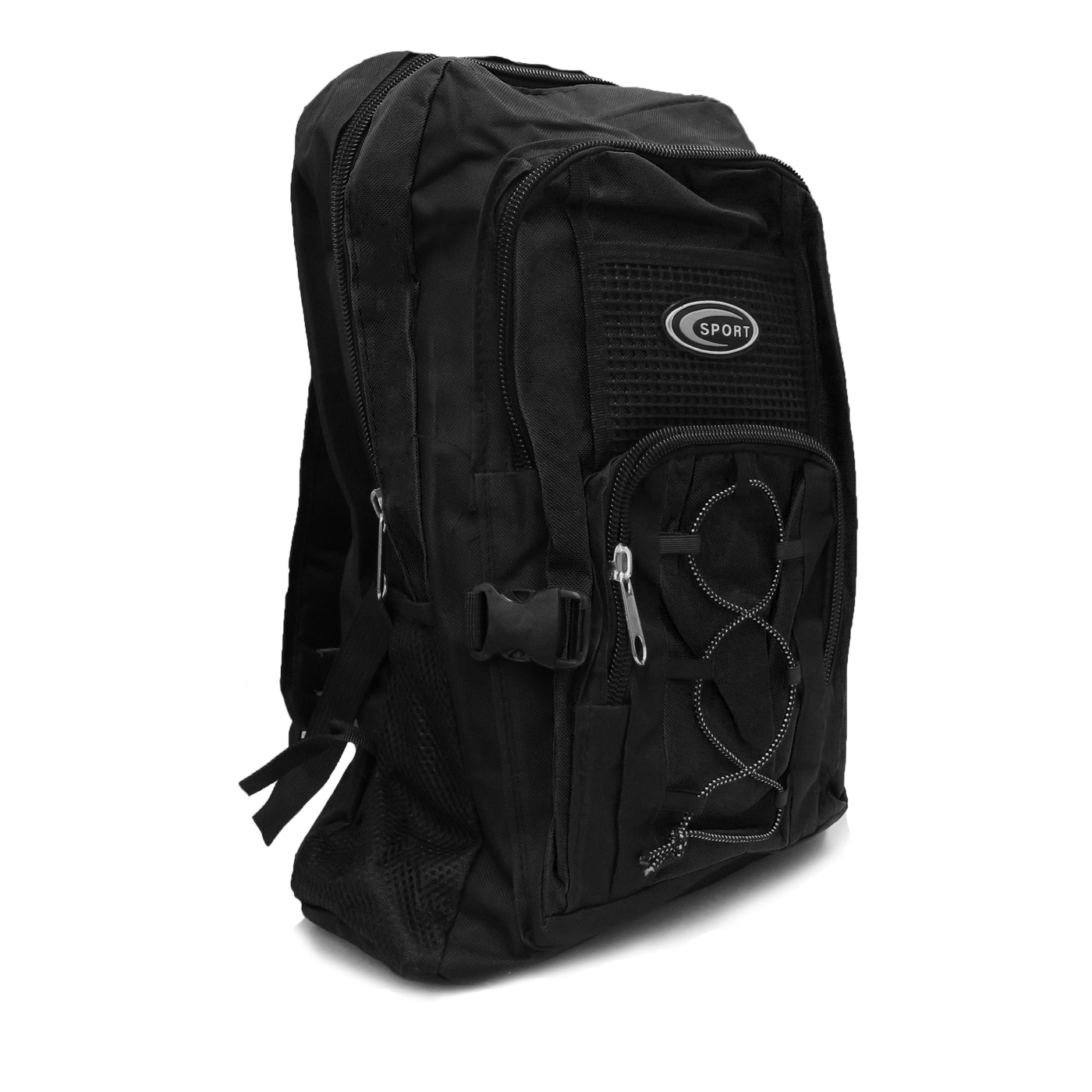 19 Inch Black Multi Purpose School Book Bag / Travel Carry On Backpack