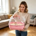 thumbnail image 4 of Small Animal Travel Carrier with Water Bottle, Transparent Acrylic Portable Cage with Carry Handle and Ventilation for Short Trips, Transport Box for Hamster Bird and Other Compact Pets, 4 of 6