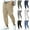 Khaki, variant on Afuyipoi Khaki Jogger Pants for Men,Elastic Waist Casual Striped Workwear Breathable Printed Drawstring Pants Khaki S/30