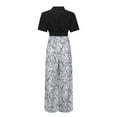 thumbnail image 7 of AOOCHASLIY Two Piece OutfitsFashion Women Summer Froral Print Casual Short SLeeve Top+ Pant Set, 7 of 7