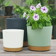 thumbnail image 3 of CreativeArrowy Planters for Indoor Plants with Drainage Holes and Removable Base, Resin Saucer Modern Decorative for Outdoor Garden Planters, 3 of 16
