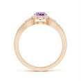 thumbnail image 2 of ANGARA Natural 0.45 Ct. Amethyst with Diamond Halo Ring in 14K Rose Gold for Women (Ring Size: 9), 2 of 8