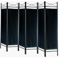 thumbnail image 3 of Legacy Decor 6 Panels Room Dividers Privacy Screen Home Office Fabric Metal Black Color, 3 of 3