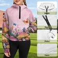 thumbnail image 3 of Chririnla Mushroom Dragonfly Kids Half Zipper Sweatshirts with Pocket Lightweight Athletic Wear Soft Loose Pullover for School Gym Daily Use Size 11-12 Pink, 3 of 7