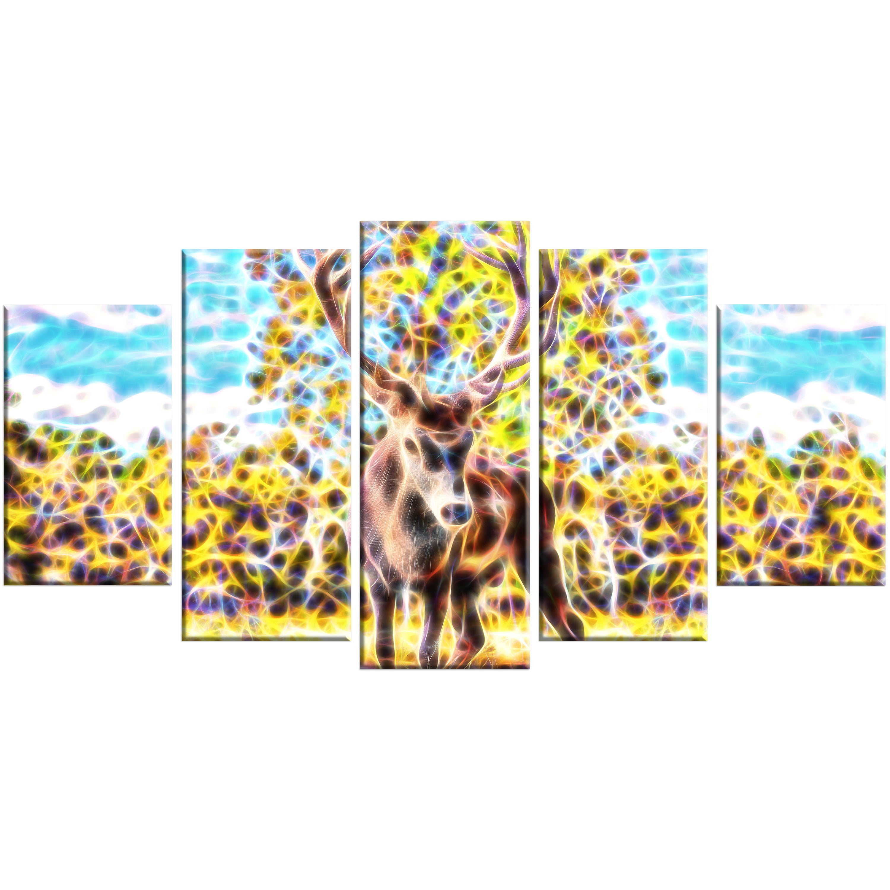 Design Art Deer in the Woods Graphic Art on Wrapped Canvas