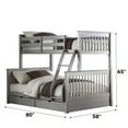 thumbnail image 3 of Wooden Twin/Full Bunk Bed with 2 Drawers Gray - Saltoro Sherpi, 3 of 9