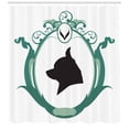thumbnail image 3 of Ambesonne Chihuahua Shower Curtain, Silhouette Dog Portrait, 69"Wx84"L, Grey Jade Green, 3 of 3