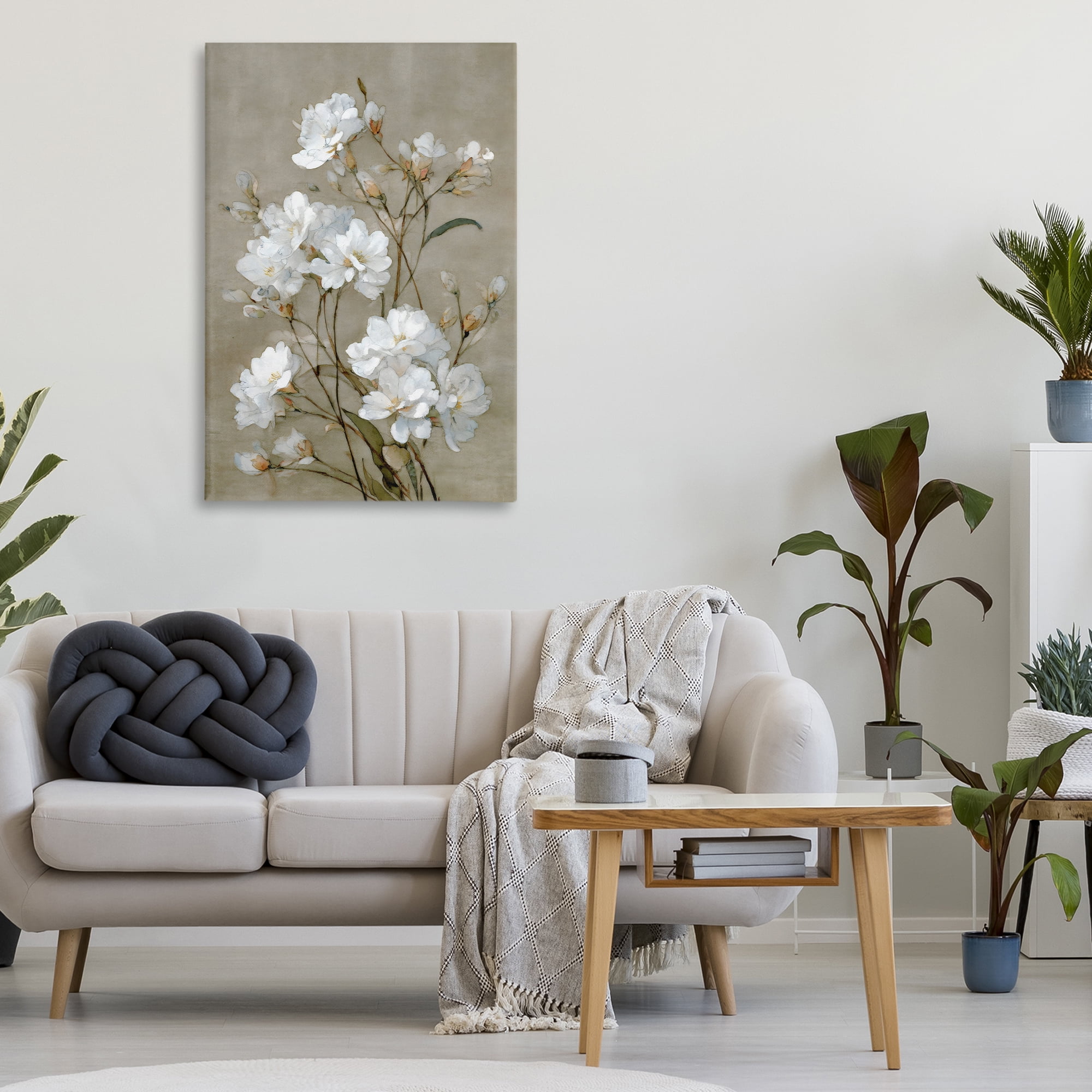 Stupell Industries Aged White Botanical Study Canvas Wall Art, design by Petal Prints Design