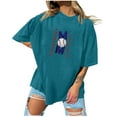 thumbnail image 1 of Birdeem Fashion Womens Printed Casual Round Neck Short Sleeve Pullover, 1 of 1