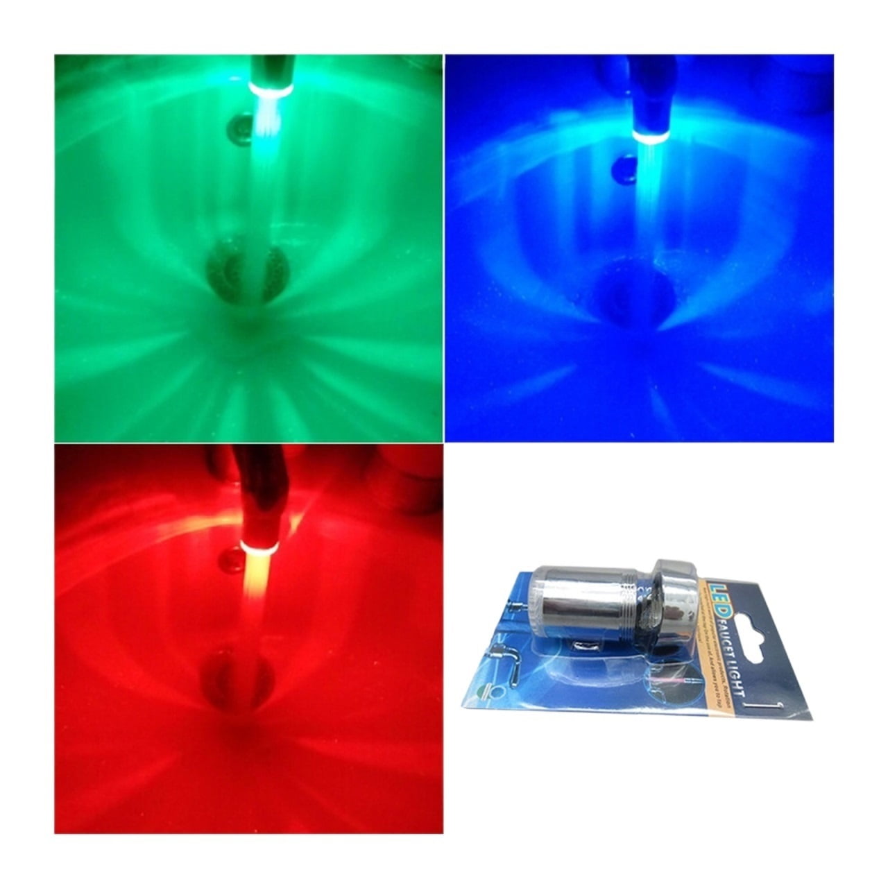 LED Temperature Sensitive Light-up Faucet Kitchen Bathroom Glow Water Saving Faucet Aerator Tap Nozzle Shower Easy To Clean ,Easy to Use