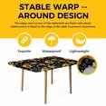thumbnail image 4 of Black Yellow Sunflower Table Cloths for 6 Foot Rectangle Tables, Summer Botanical Farmhouse Floral Patio Waterproof Elastic Fitted Tablecloths, Washable Rectangular Table Cover for Camping, 4 of 8