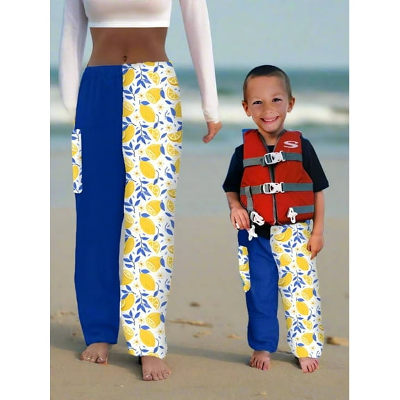 Towel Pants - Lemon Pattern - IN-STOCK Fast Shipping - Beach, Swimming, Resortwear, Boys, Girls, Adults