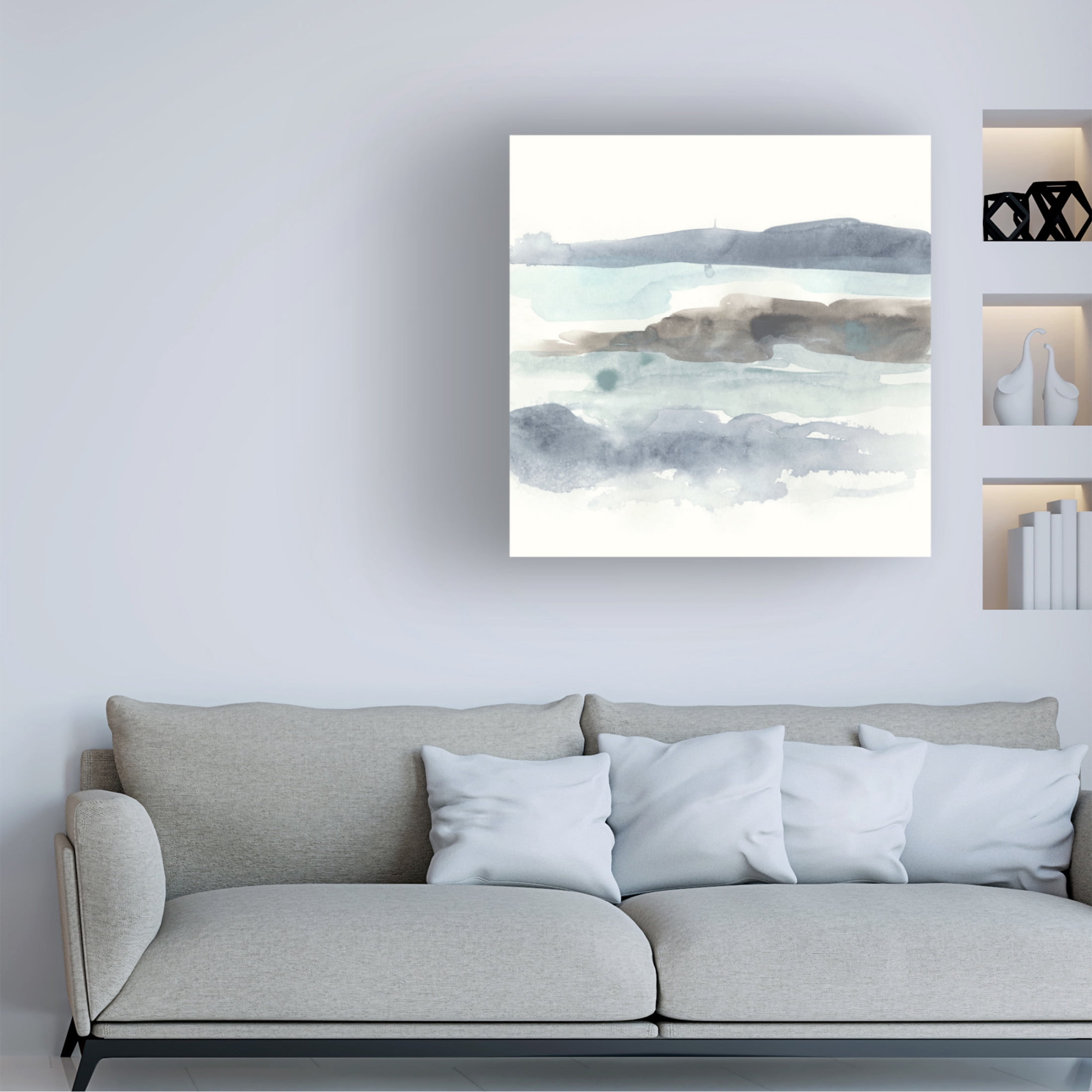 Canvas Wall Art - June Erica Vess 'Coastline Sketch II' Wall Art for Living Room, Bedroom, or Office Décor by Trademark Fine Art - 24 x 24 Inches