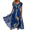 thumbnail image 1 of GYUJNB Robe Maxi d'Été pour Femmes Décontractée Boho Florale Col en V Manches Courtes Fendue Plage Longues Robes, Jaune, 1 of 4